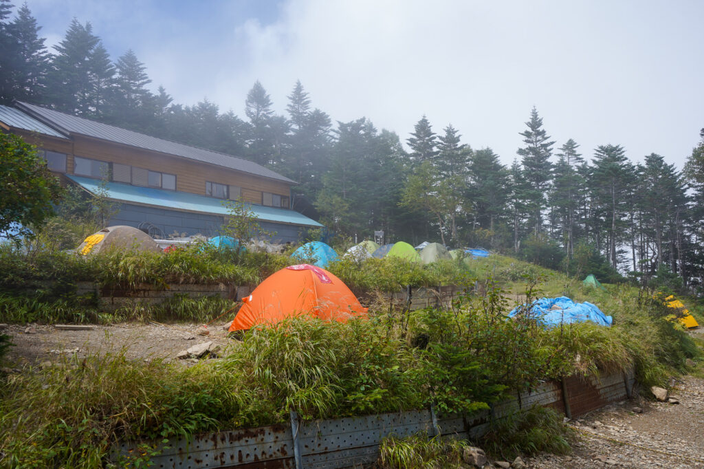 三伏峠小屋のテント場